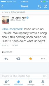 Encouragement from the band, The Digital Age